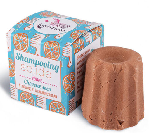 Lamazuna shampooing solide cheveux secs a l'orange et a l'huile d'argan 55ml